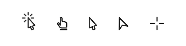 Vector cursor for computer vector outline icon set pointer arrow and navigation design collection