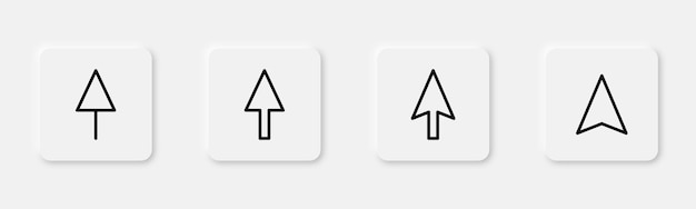 Vector cursor icon in line outline mouse pointer cursor arrow icons set line mouse pointer cursor sign