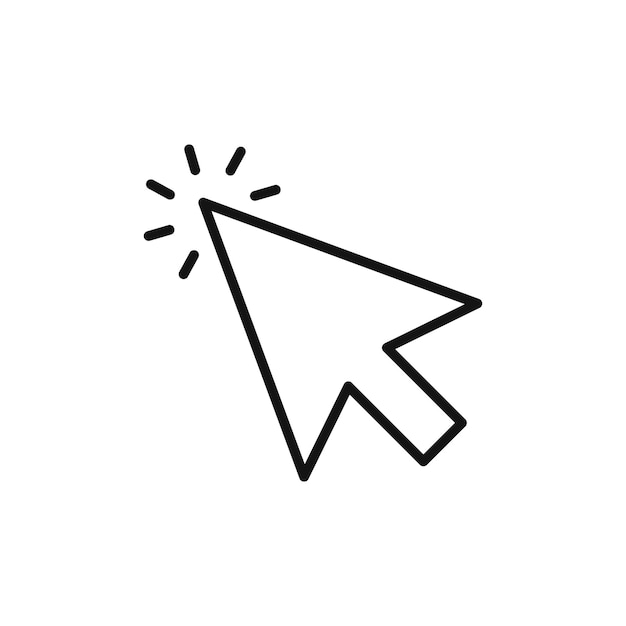 Vector cursor icon set click arrow vector symbol web mouse pointer sign in black filled and outlined style