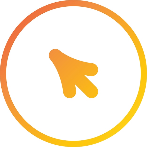 Vector cursor icons displayed on a white background with vibrant orange gradient accents different styles