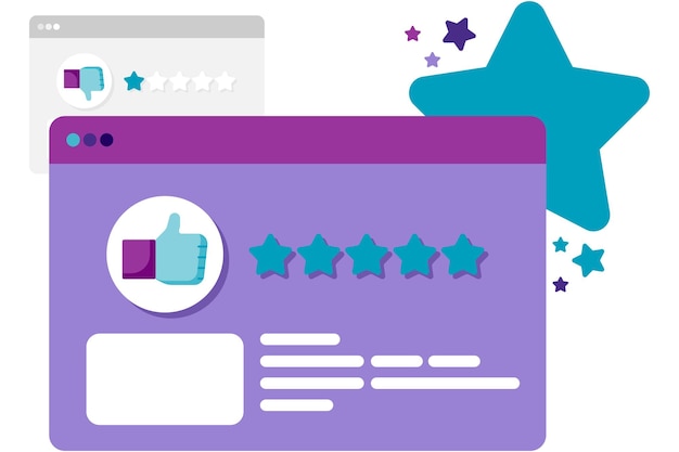 Vector customer ratings and reviews illustration