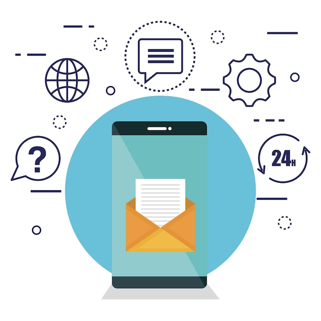 Vector customer service flat settings