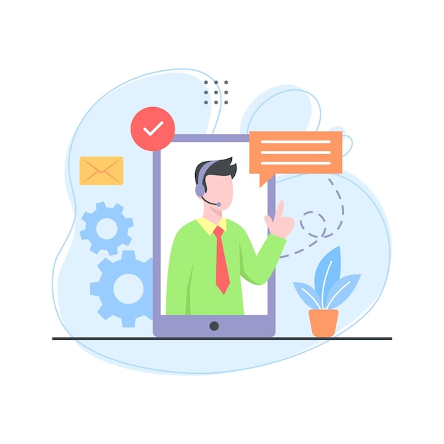 Vector customer support customer service illustration customer care service