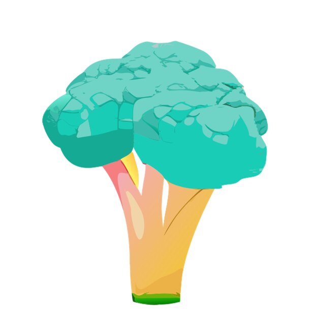 Vector cute broccoli icon