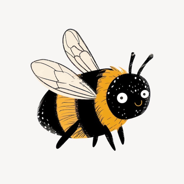 Vector cute cartoon bee illustration