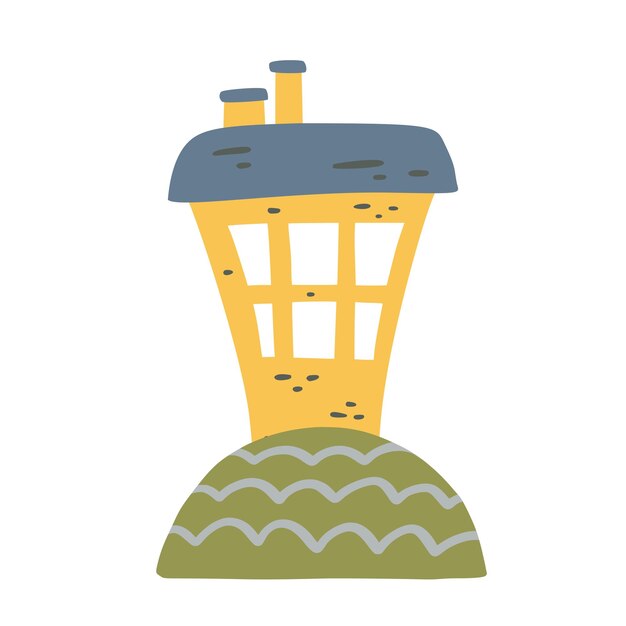 Vector cute cartoon house on a white background