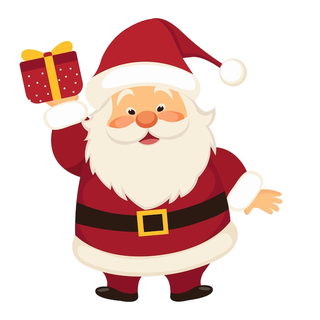 Vector cute christmas santa claus isolated background vector flat illustration