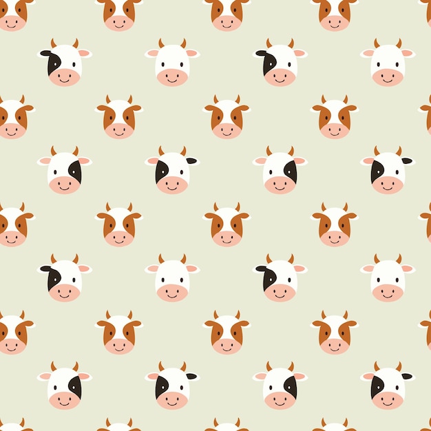 Vector cute cow pattern design illustration vector background