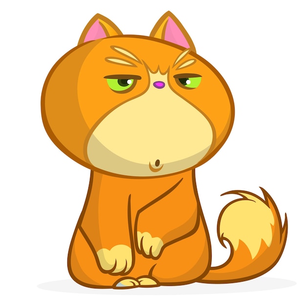 Vector cute and funny cartoon cat vector illustration