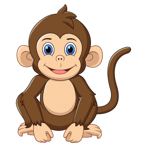 Vector cute monkey cartoon