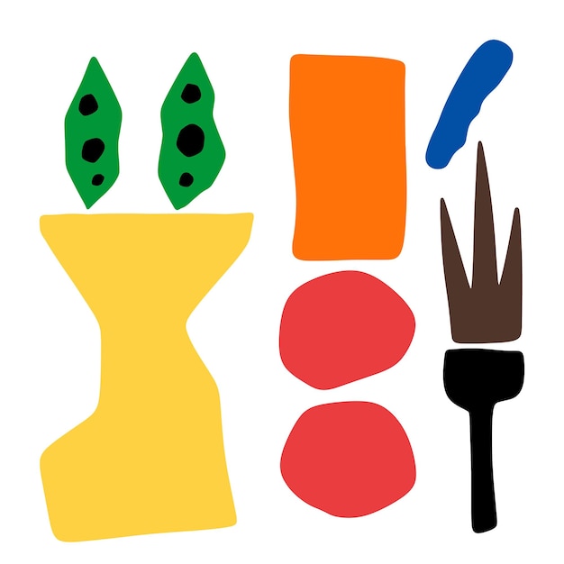 Vector cute paper collage abstract collage art