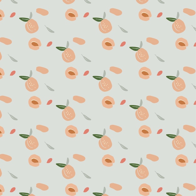 Vector cute peaches illustration pattern