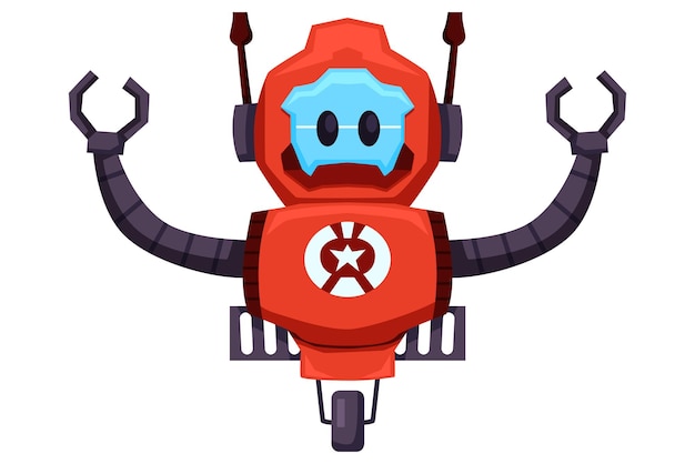 Vector cute robot character design illustration