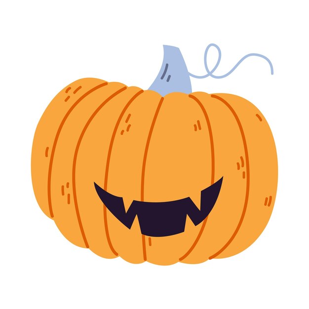 Vector cute and scary halloween pumpkin