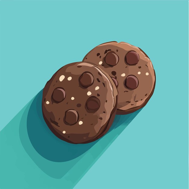 Vector cute vector double chocolate cookie icon vector illustration
