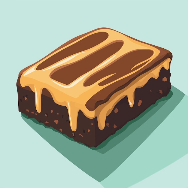 Vector cute vector icon of a peanut butter brownie vector illustration