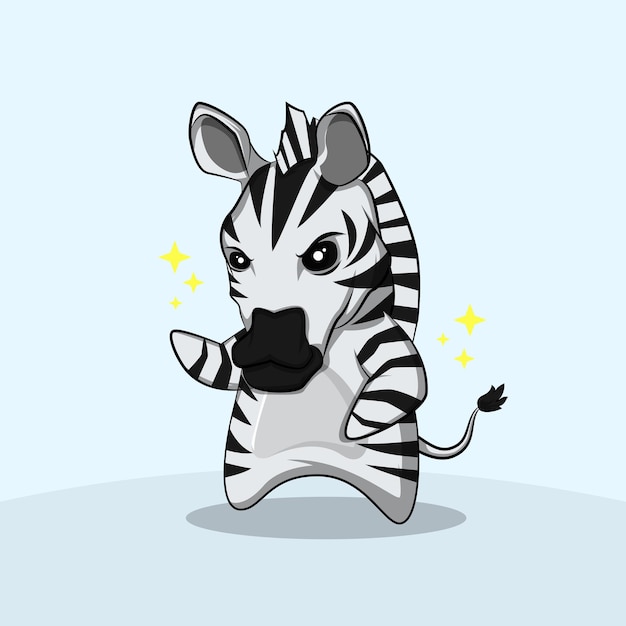 Vector cute zebra cartoon character