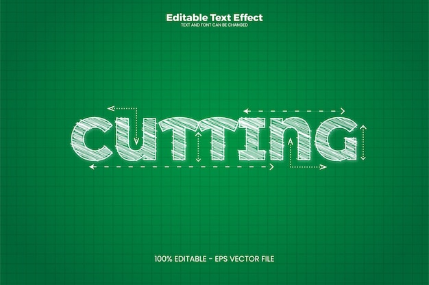 Vector cutting editable text effect in modern trend style premium vector
