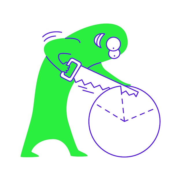 Vector cutting losses in pie chart