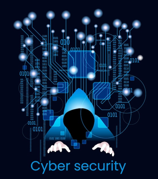 Vector cyber attack anonymous hacker at the laptop internet security dark net and cyber security concept