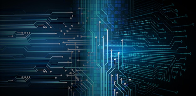 Vector cyber circuit future technology concept background