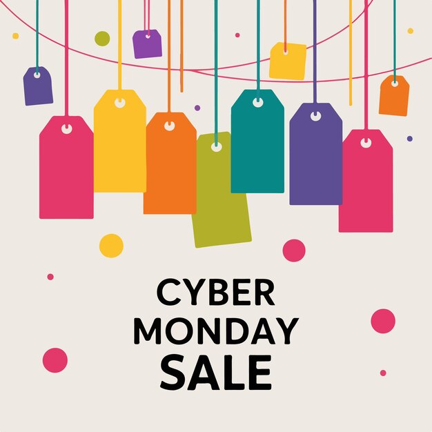 Vector cyber monday concept with flat design vector illustration