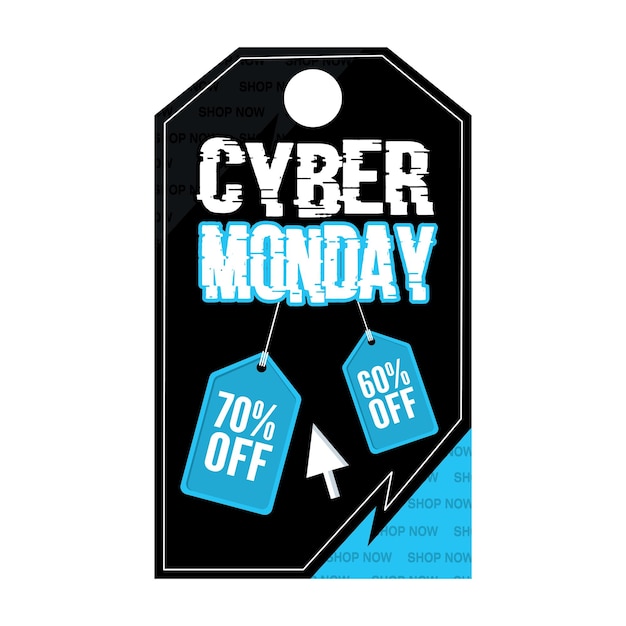 Vector cyber monday sale tag with discount vector