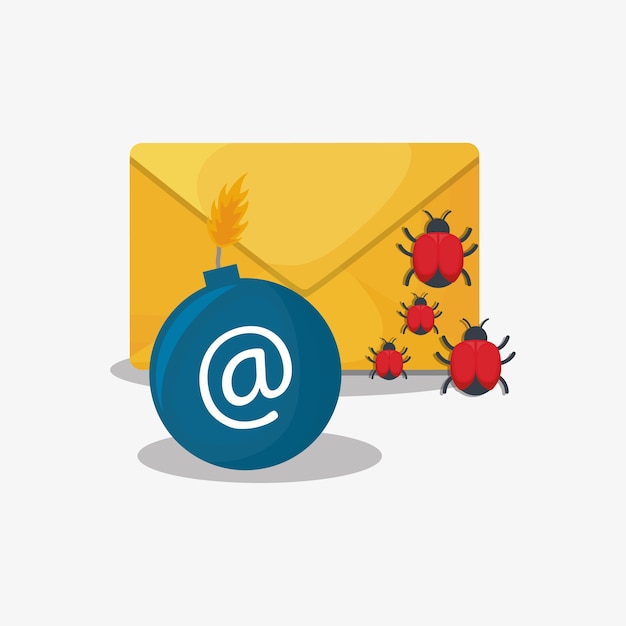 Vector cyber security design with envelope 