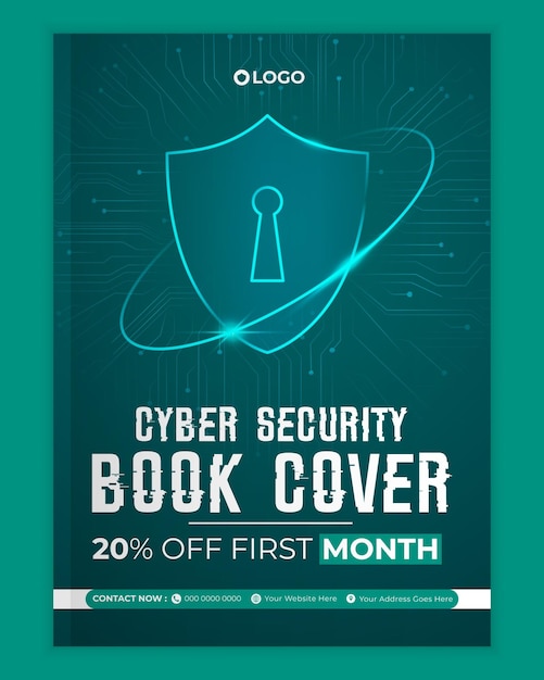 Vector cyber security modern book cover template