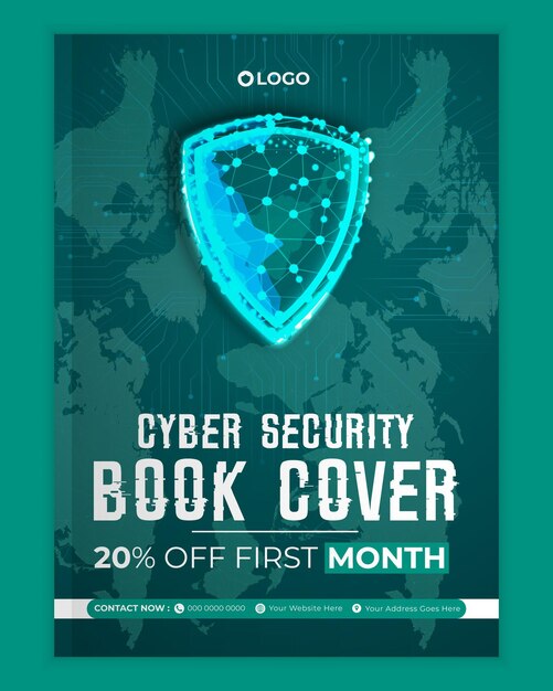 Vector cyber security modern book cover template