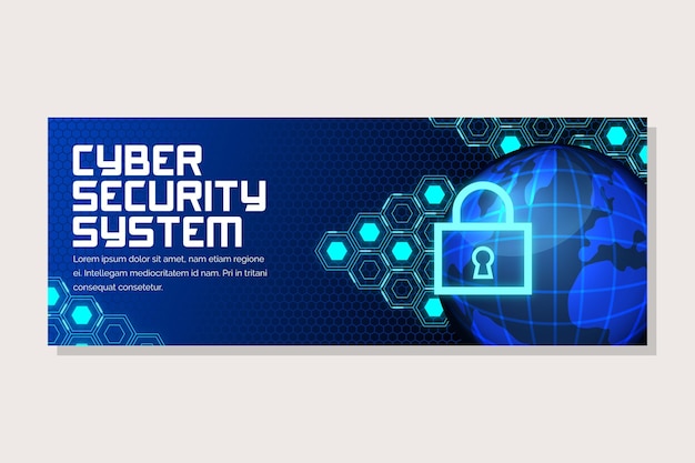 Vector cybersecurity horizontal banner