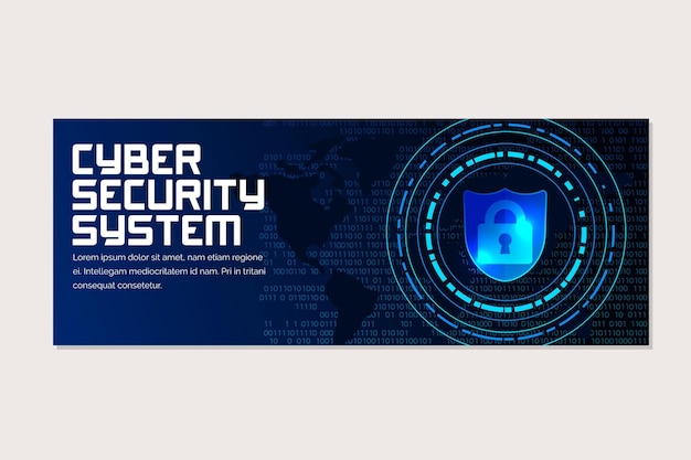 Vector cybersecurity horizontal banner