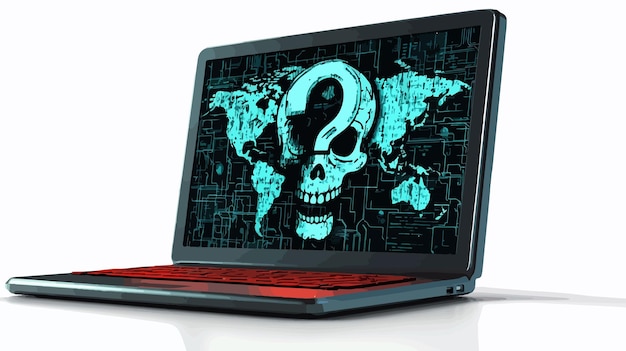Vector cybersecurity threat computer malware vector icon for pc laptop