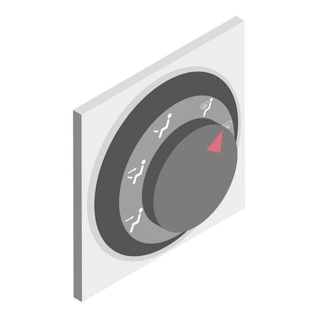 Vector d isometric flat vector illustration of climate control handle air conditioning system control item
