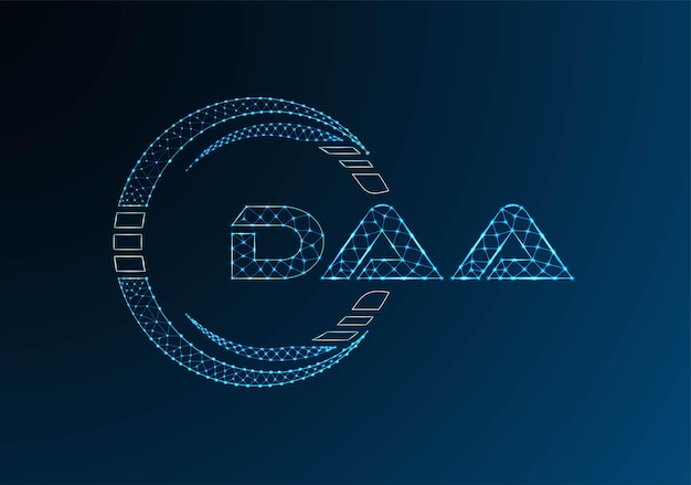 Vector daa low poly letter logo vector design daa lower poly logo design