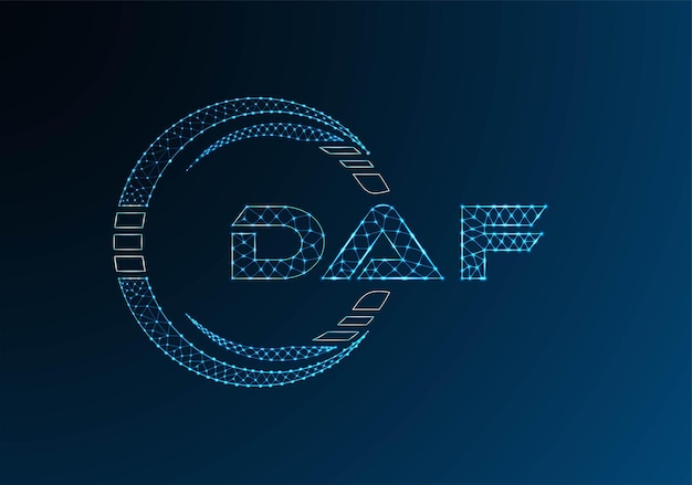 Vector daf low poly letter logo vector design daf lower poly logo design