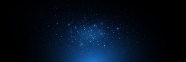 Vector dark blue and glowing particles abstract background light beam effect