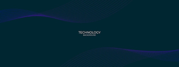 Vector dark blue purple technology abstract wavy halftone dots background