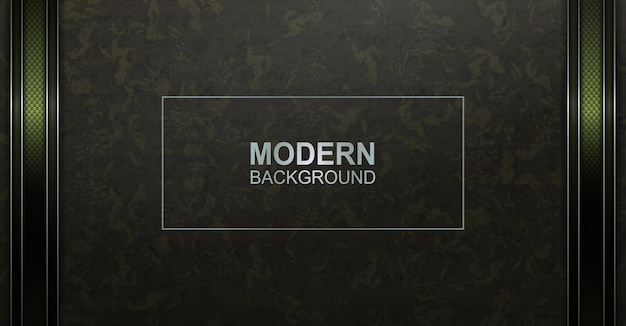 Vector dark textured green design with two frames with a border on the sides