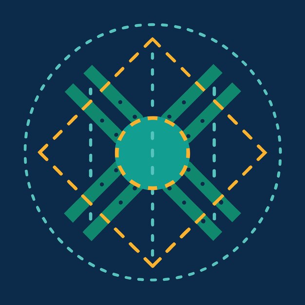 Vector dashed line pattern code background for cryptography