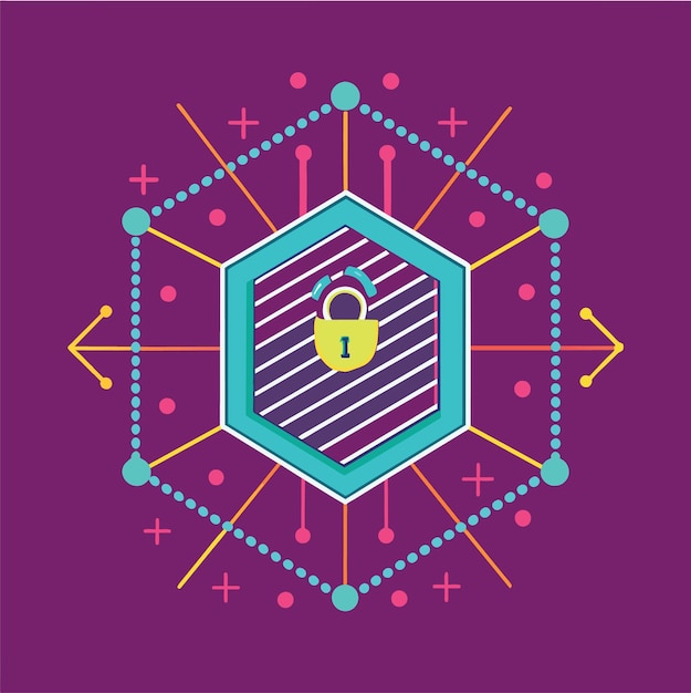 Vector dashed line pattern code background for cryptography