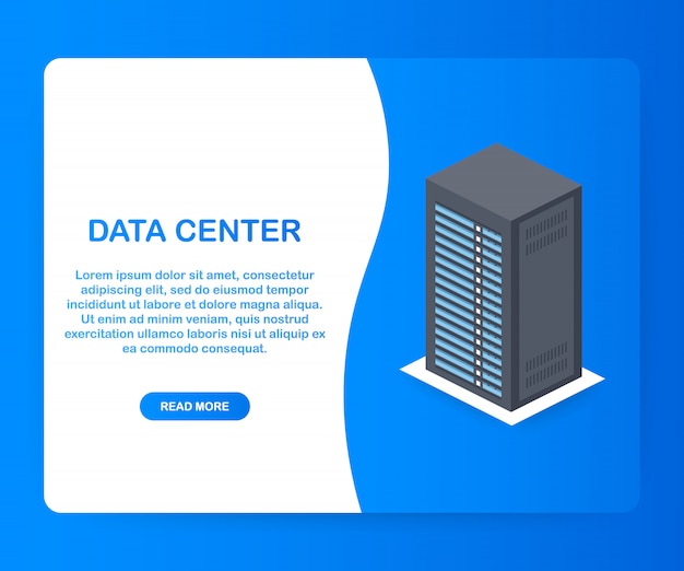Vector data center cloud connection hosting server computer information database synchronize technology. .