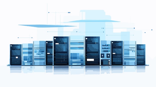 Vector data center design flat vector isolated on white background