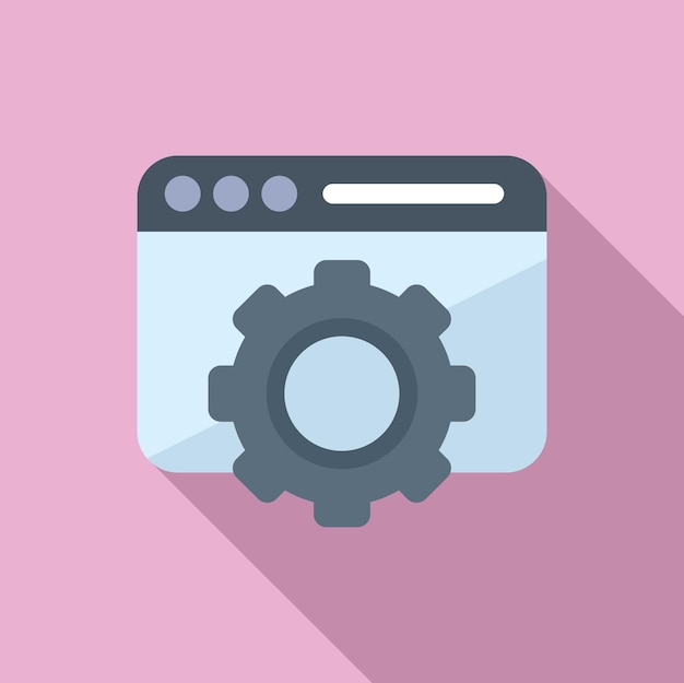 Vector data gear website icon flat vector internet server team seo coder