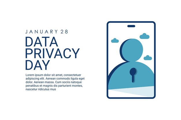Vector data privacy day background template vector stock