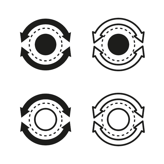 Vector data processing cycle icons information flow diagrams continuous system loop