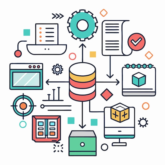 Vector data processing and storage system with various inputs and outputs