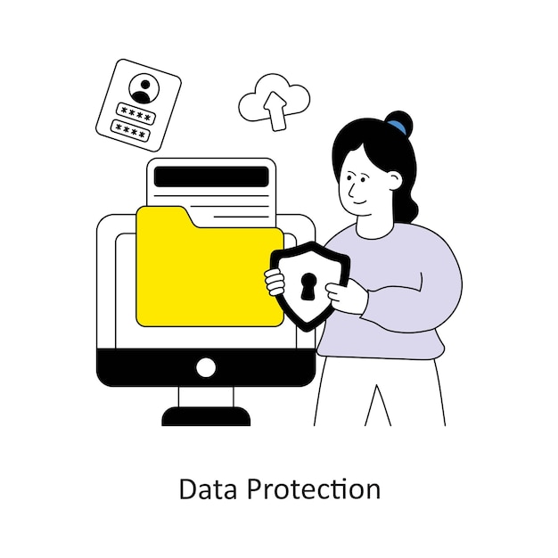 Vector data protection style design vector stock illustrations