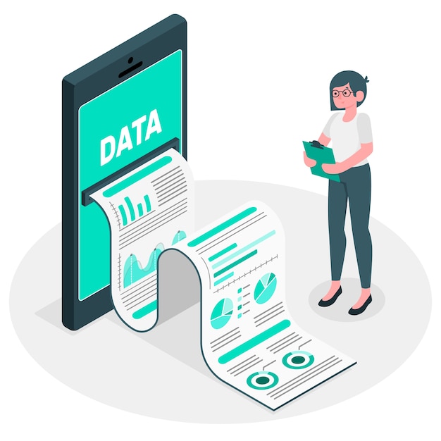 Vector data report illustration concept