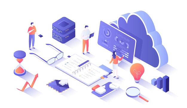 Vector data reporting analysis analytics auditing data monitoring and marketing graphs and charts on t